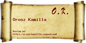 Orosz Kamilla névjegykártya