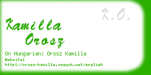 kamilla orosz business card